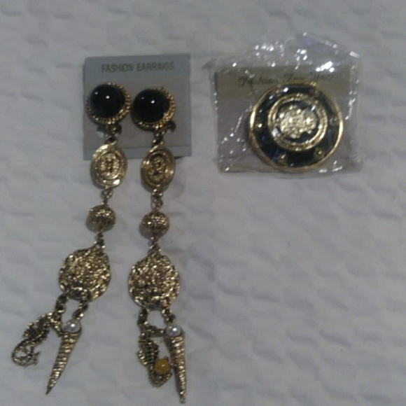 Dangle earrings/ brooch - Picture 1 of 4